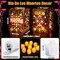 Day of The Dead Decorations 24pcs Sugar Skull Paper Candles Holders Boxes with 24 Flameless LED Tea Lights Candles Dia De Muertos Decorations Supplies